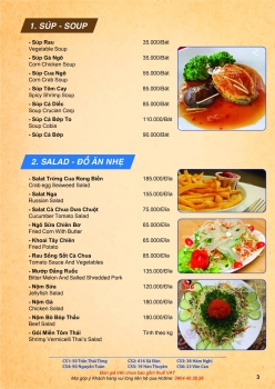 Menu súp, salad