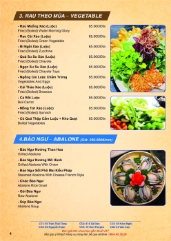 Menu rau theo mùa, bào ngư